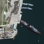 Imagen de satélite del puerto de Sebastopol, en Crimea
