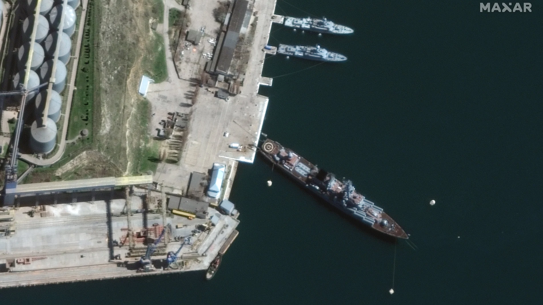 Imagen de satélite del puerto de Sebastopol, en Crimea