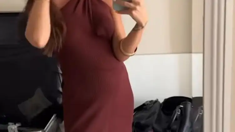 Violeta Mangriñán con vestido de punto de Zara