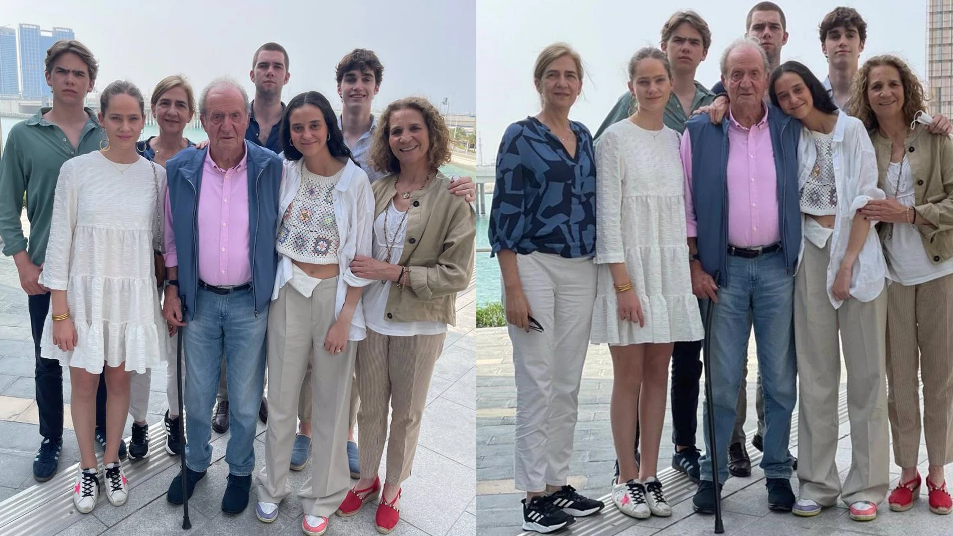 El Rey Juan Carlos recibió en Abu Dabi a parte de su familia