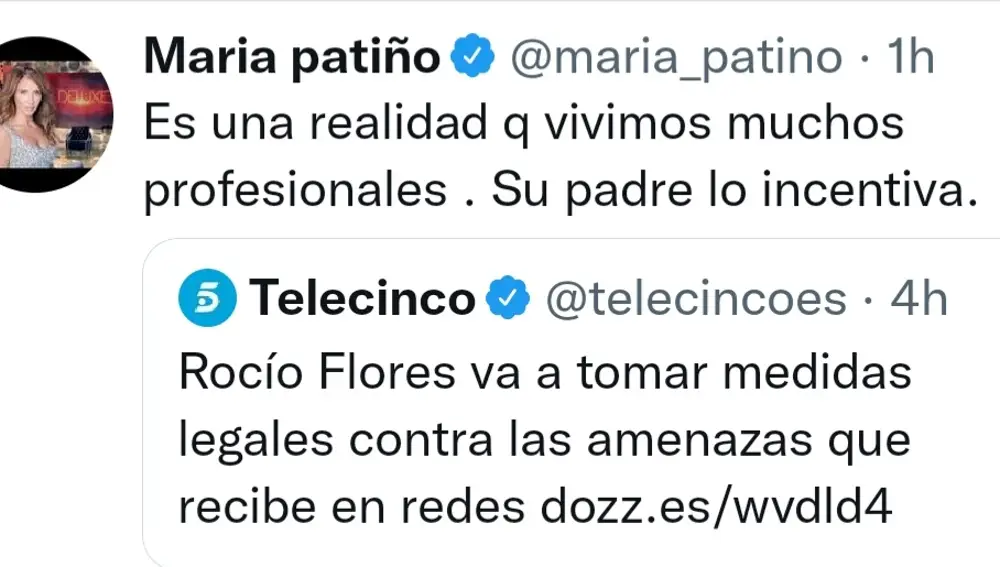 El tuit más polémico de María Patiño