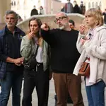 De izquierda a derecha: Enrico Lo Verso, Silvia Alonso, Álex de la Iglesia e Ingrid García-Jonsson, durante el rodaje de &quot;Veneciafrenia&quot;