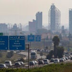 Retenciones de tráfico en la autovía A-7 a su paso por Murcia