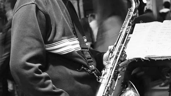 Saxofonista de la Calle Mayor, Madrid.
