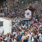 Vista de la Gran Vía de Murcia durante el desfile del bando de la huerta