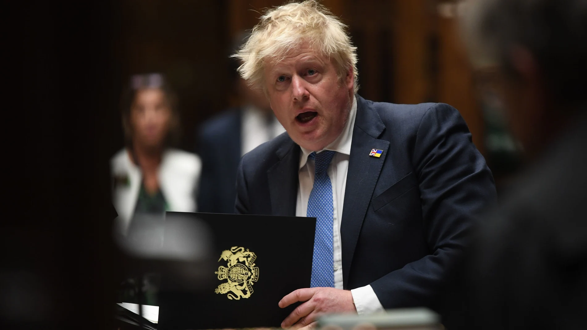 El primer ministro británico, Boris Johnson, durante la sesión de este martes en la Cámara de los Comunes