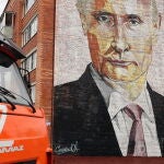 El rostro de Vladimir Putin en un cartel en la ciudad rusa de Kashira