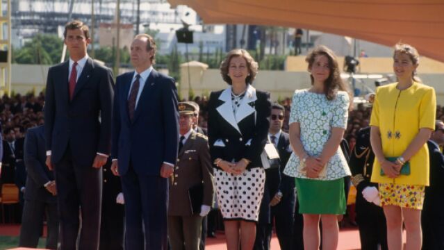 La Famila Real en la Expo de Sevilla 92