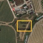 Ubicación del futuro tanques de tormentas de La Unión (Murcia)
