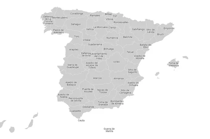 Las batallas más importantes de la Historia de España, provincia a provincia