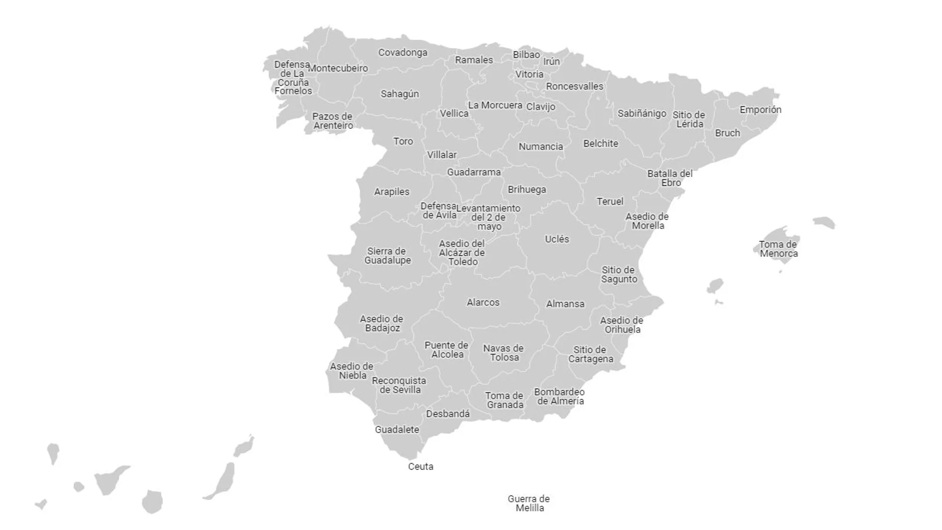 Las batallas más importantes en cada provincia española