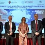 Los cuatro rectores de las universidades públicas de Castilla y León, durante la jornada sobre innovación docente en Valladolid
