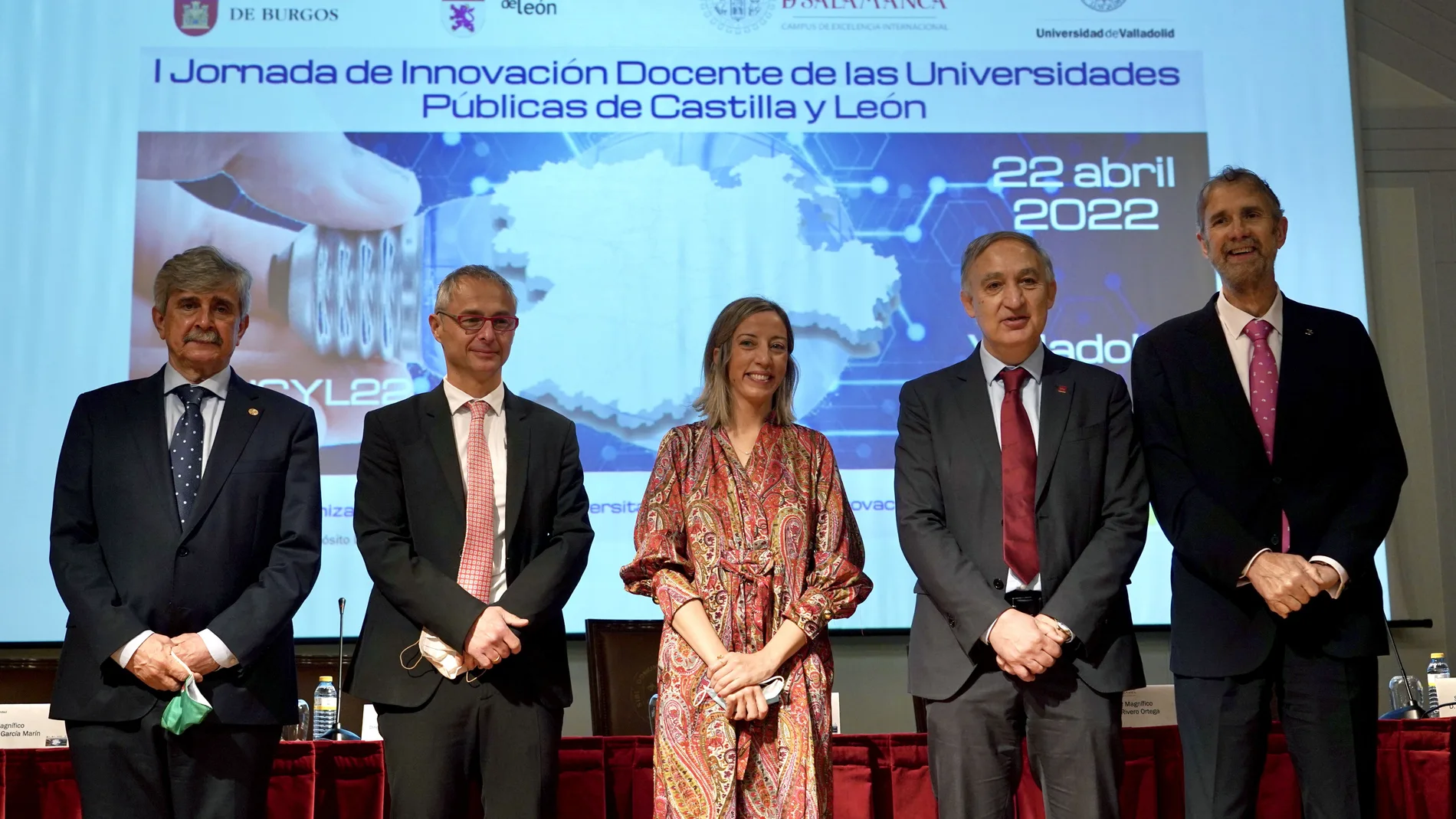 Los cuatro rectores de las universidades públicas de Castilla y León, durante la jornada sobre innovación docente en Valladolid