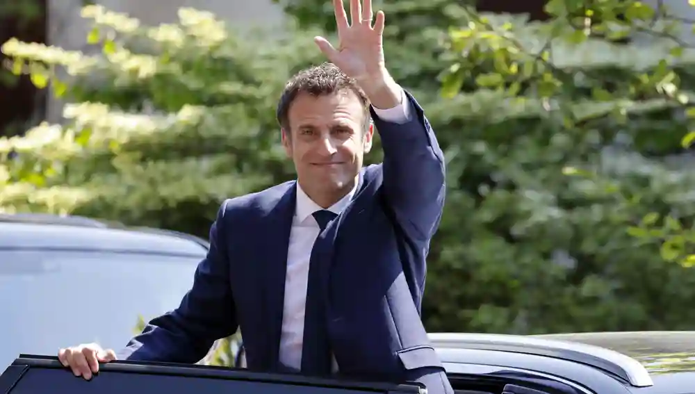 El presidente y candidato, Emmanuel Macron Frenchen Le Touquet