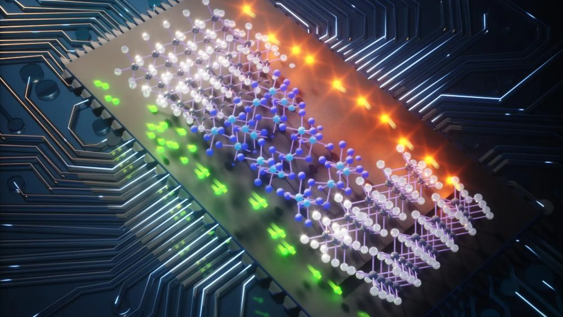 Impresión artística de un chip superconductor