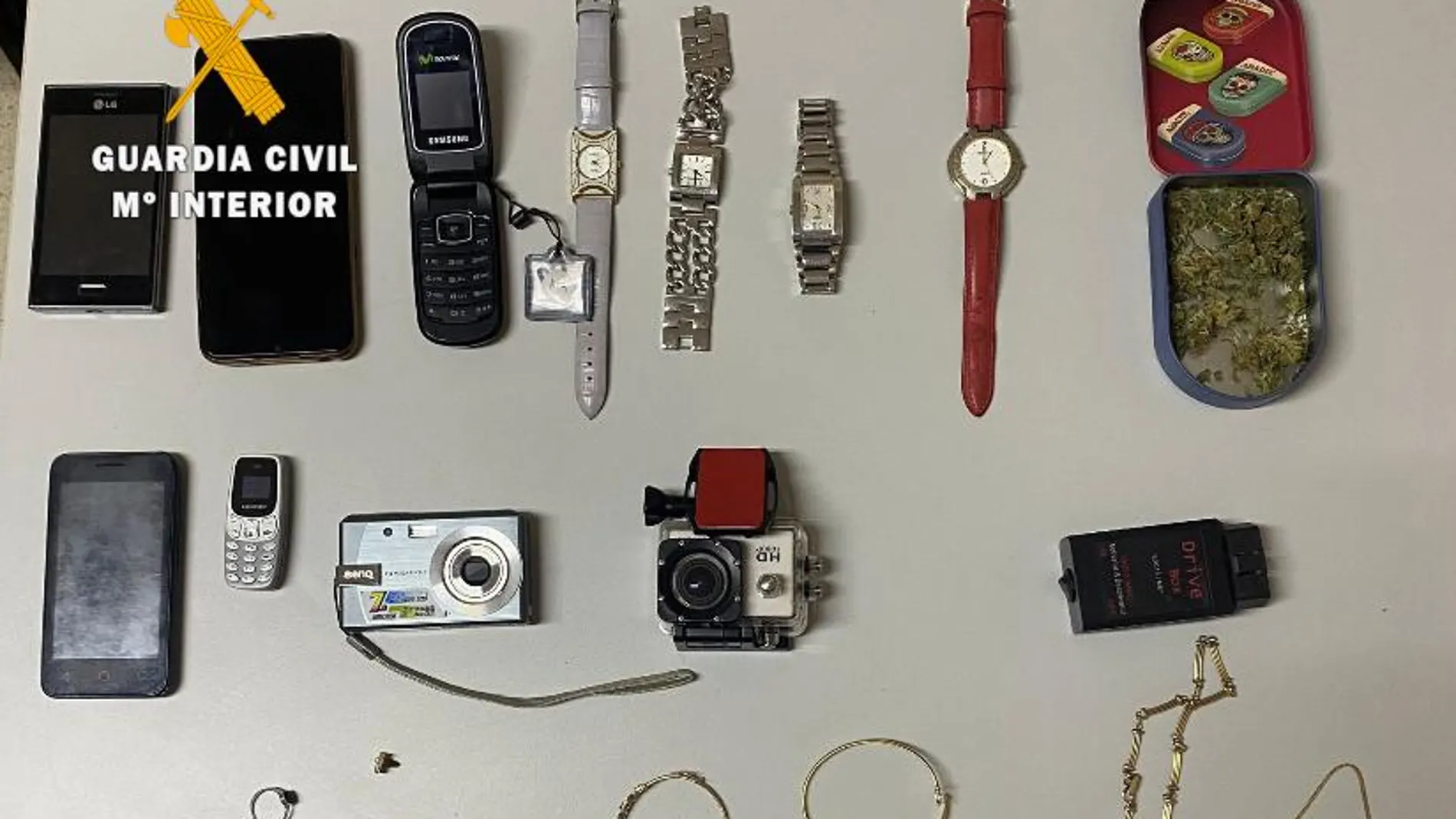 Material incautado a los detenidos