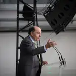 El presidente de Iberdrola, Ignacio Sánchez Galán, interviniendo en la inauguración de la nueva planta de Wallbox, a 20 de abril de 2022, en Barcelona