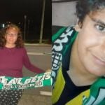 Aurora posa con la bufanda junto a la imagen de su hijo