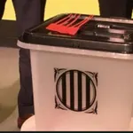 Una de las urnas utilizadas en el referéndum ilegal de Cataluña