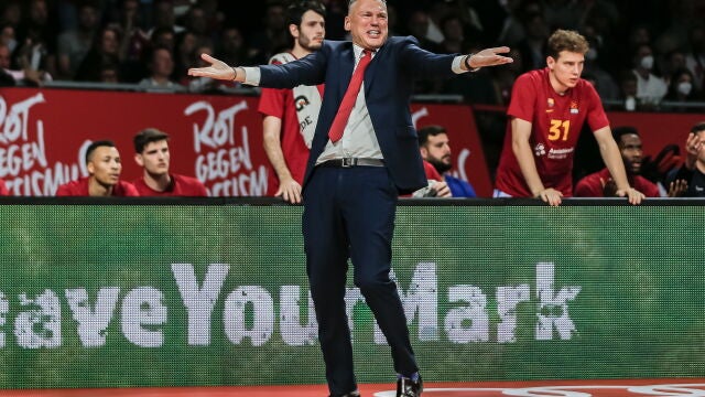 Jasikevicius, durante el cuarto partido de la serie ante el Bayern