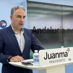 Elías Bendodo, este sábado durante la reunión de la junta directiva del PP de Málaga.