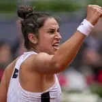 Sara Sorribes, tras derrotar a Daria Kasatkina en Madrid