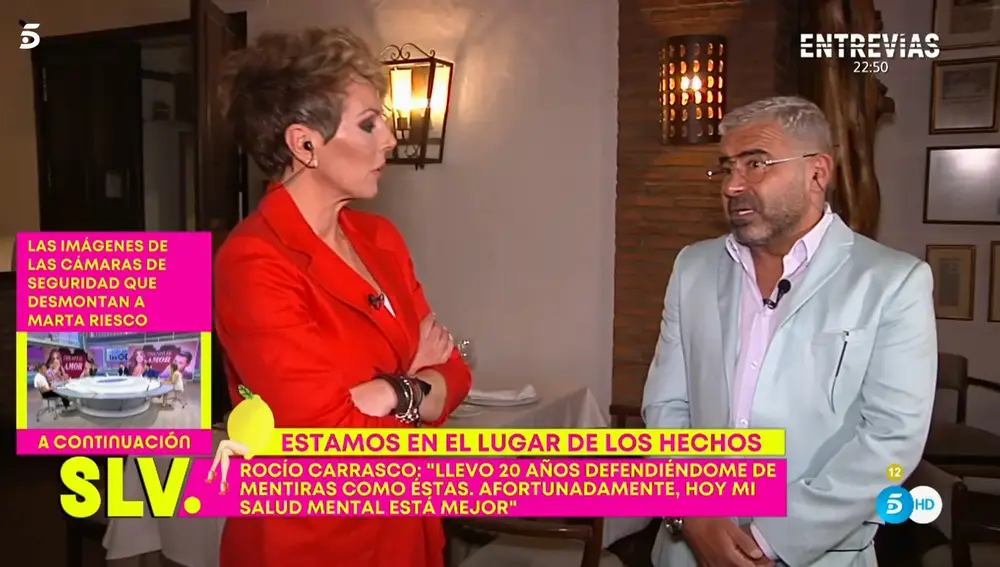 Rocío Carrasco y Jorge Javier Vázquez en 'Sálvame'