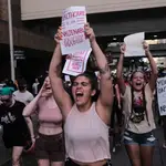Manifestantes a favor del aborto en Atlanta