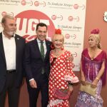Juan Bautista Ginés, Juanma Moreno, Carmen Castilla y Patricia del Pozo, en la caseta de UGT