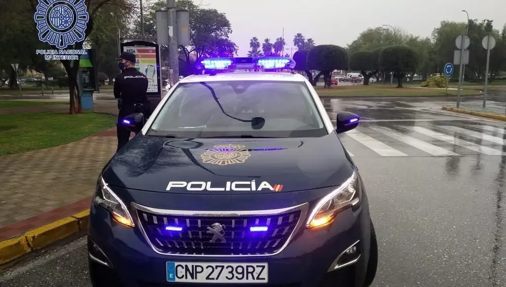 Imagen de un coche de una patrulla de la Policía Nacional