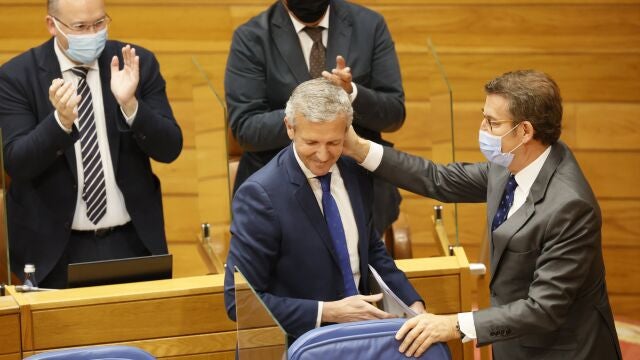 Núñez Feijóo felicita a Alfonso Rueda, presidente de la Xunta