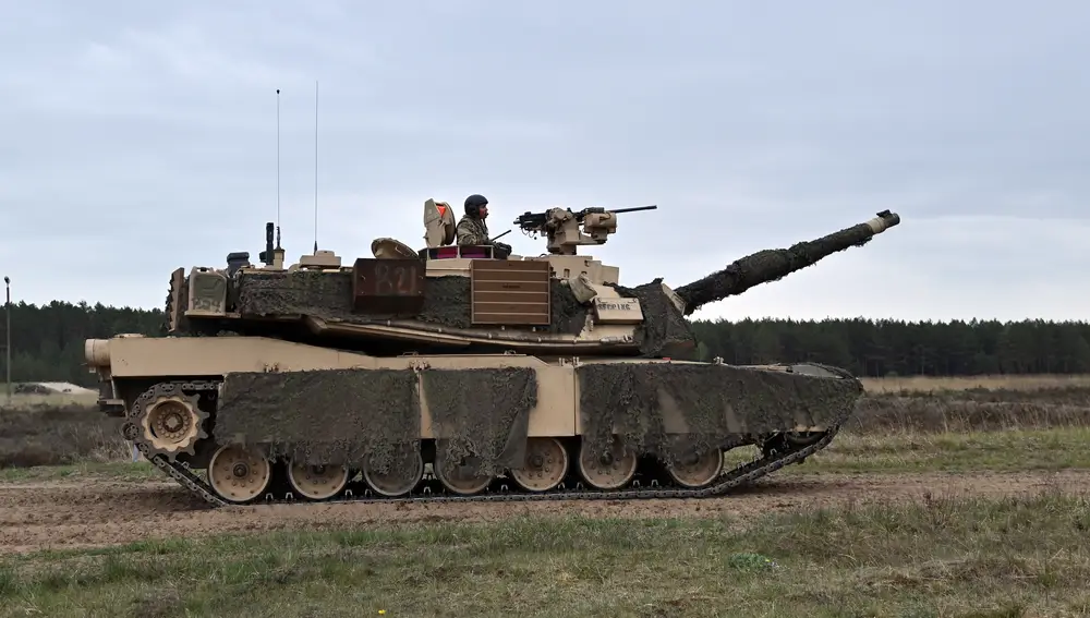 Carros Abrams del US 4th Infantry Division de Colorado hoy en unas maniobras en Polonia