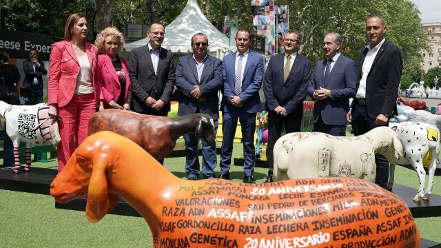 El presidente de la Diputación de Zamora, Francisco José Requejo; el consejero de Agricultura, Ganadería y Desarrollo Rural, Gerardo Dueñas; el subdelegado Ángel Blanco; Inmaculada Toledano y Cipriano García, entre otras autoridades, inauguran la exposición