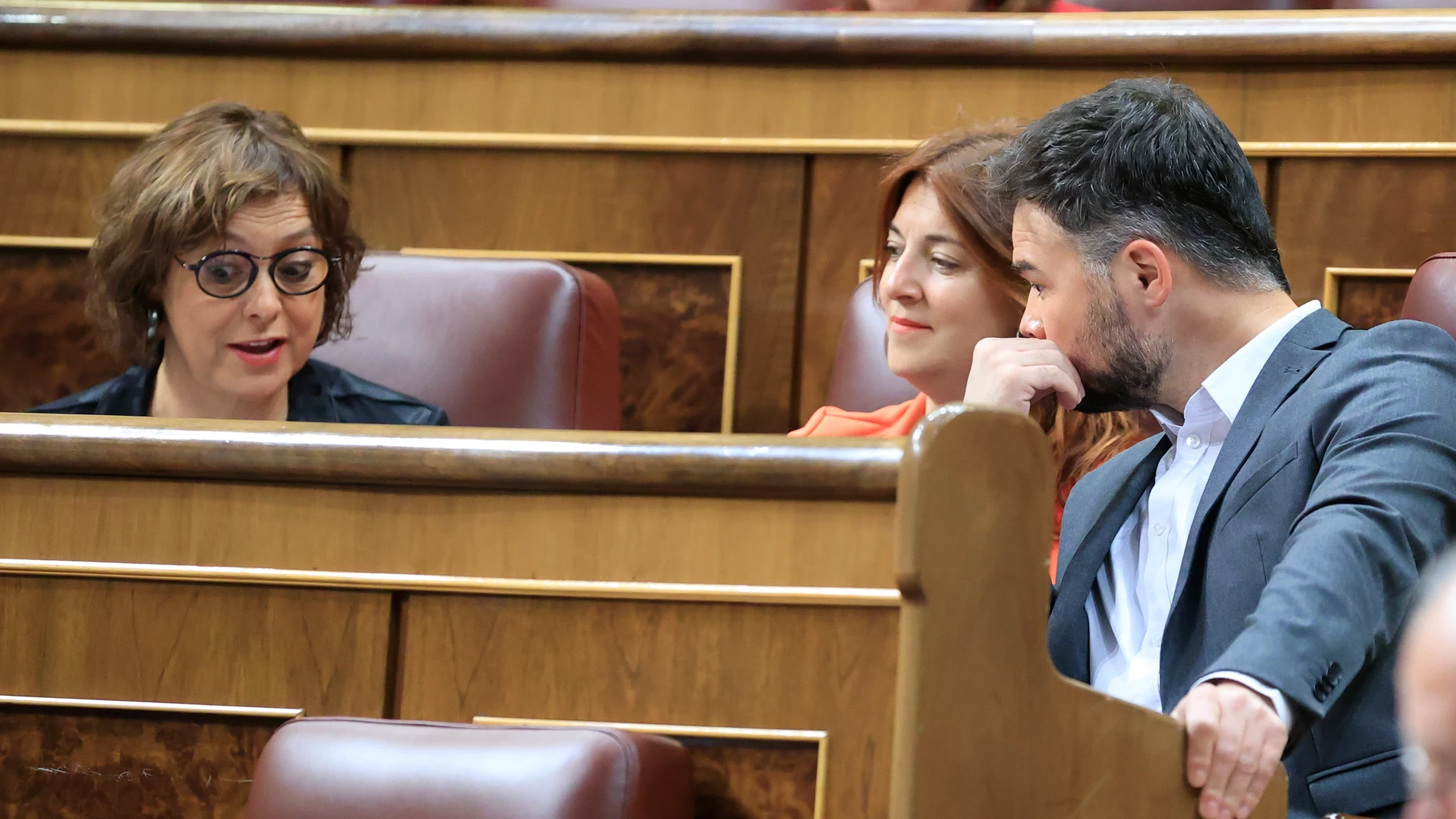 El portavoz de ERC, Gabriel Rufián) durante un debate en el Congreso de los Diputados