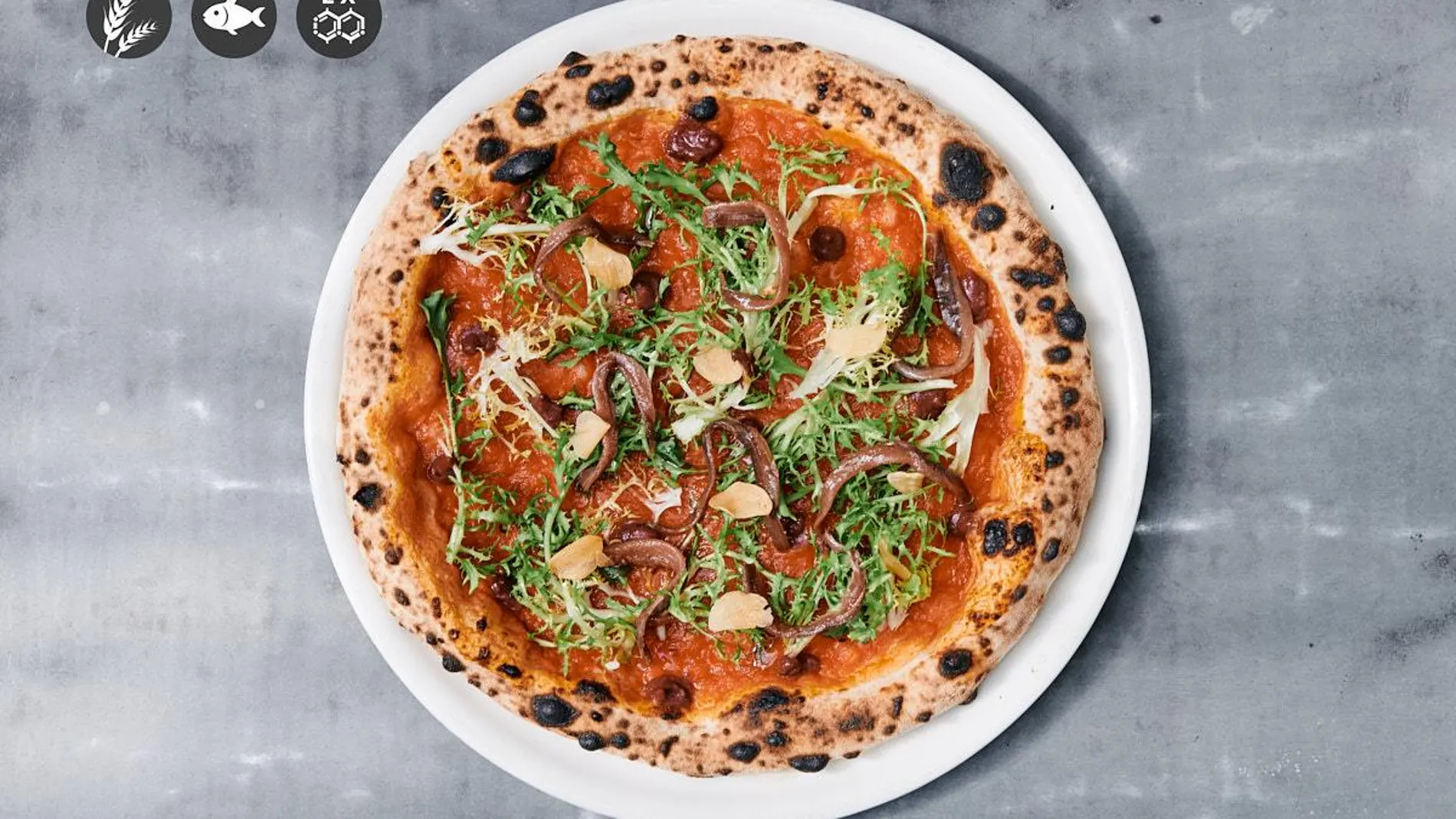 La pizza de anchoas ganadora, de su página web