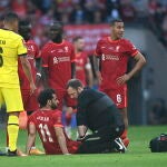 Salah, el delantero del Liverpool, lesionado