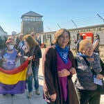La alcaldesa de Barcelona, Ada Colau, en un acto de homenaje ayer en Mauthausen
