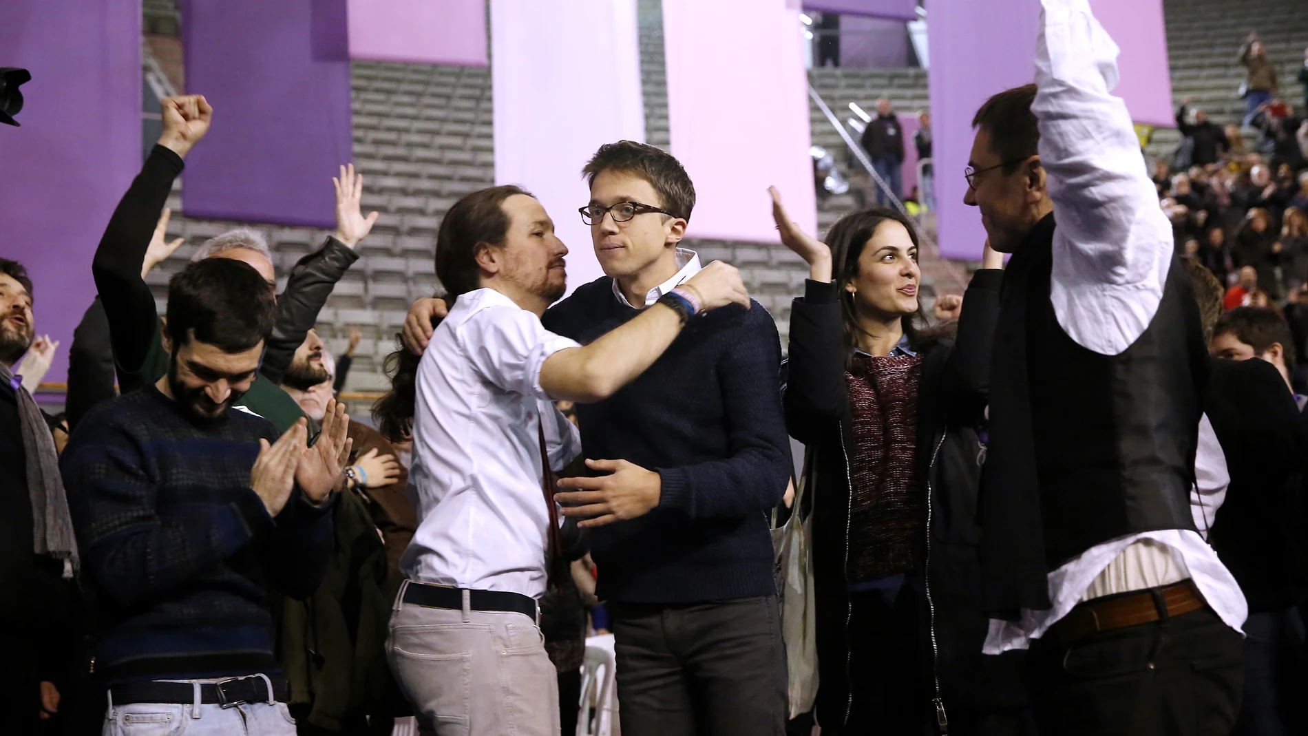 Pablo Iglesias e Íñigo Errejón durante la Asamblea ciudadana de Podemos del Vistalegre II.