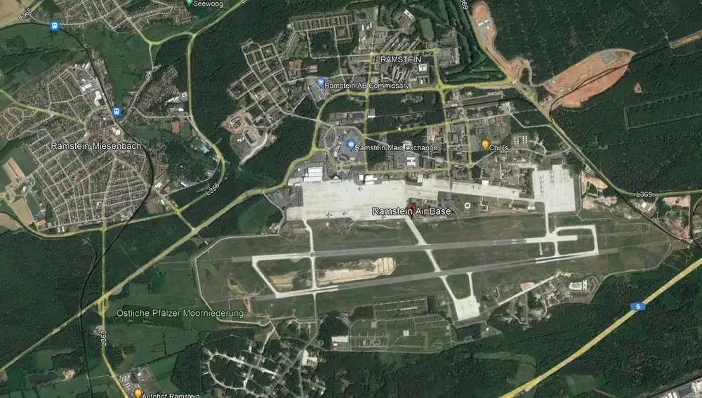 Base aérea de Ramstein, al sur de Alemania cerca de la frontera con Francia
