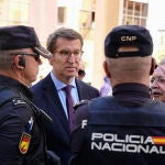 El líder del PP, Alberto Núñez-Feijóo, ayer en Ceuta