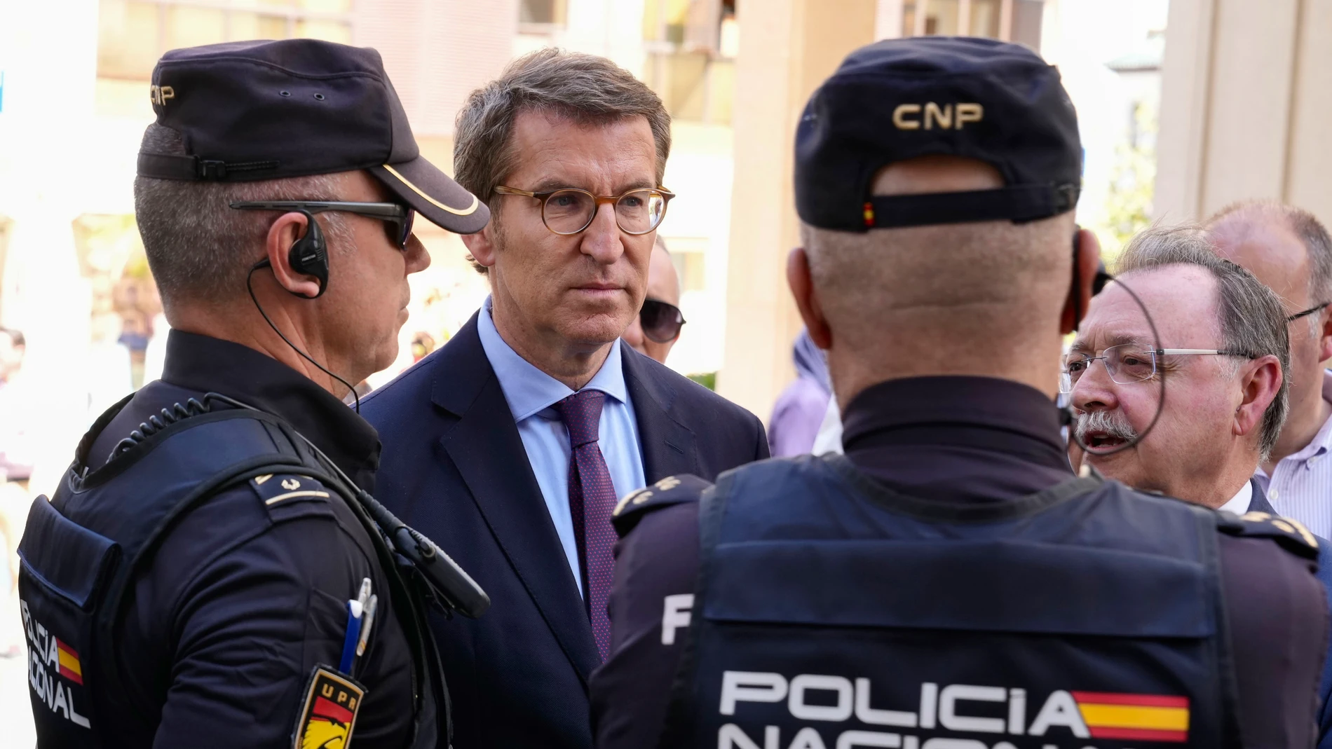 El líder del PP, Alberto Núñez-Feijóo, ayer en Ceuta