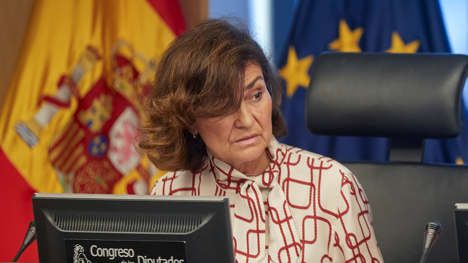 La exvicepresidenta del Gobierno y presidenta de la Comisión de Igualdad del Congreso, Carmen Calvo