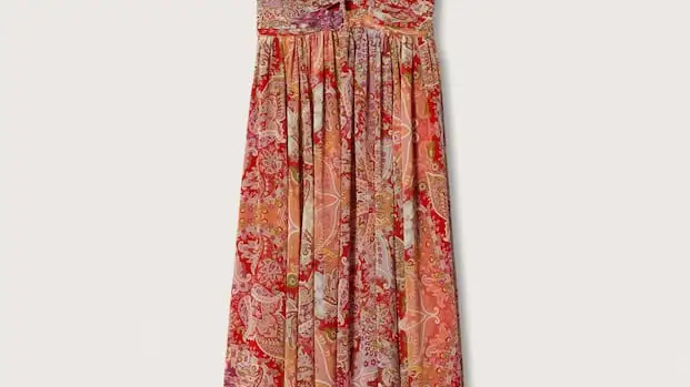 Vestido gasa paisley, de Mango