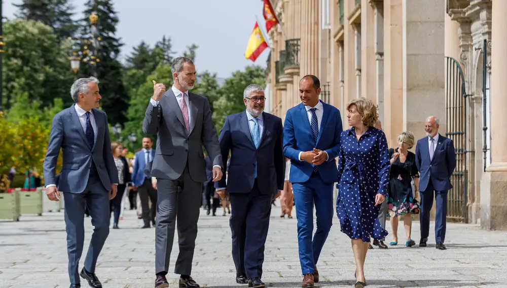 Felipe VI preside la reunión del Real Instituto Elcano en La Granja de San Ildefonso