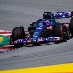 Fernando Alonso, al volante de su Alpine en el último Gran Premio de España.
