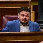 Gabriel Rufian (ERC) durante la sesión de control al gobierno en el Congreso