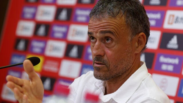 Luis Enrique, durante su conferencia de prensa