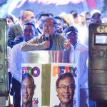 Gustavo Petro, en su cierre de campaña en Bogotá