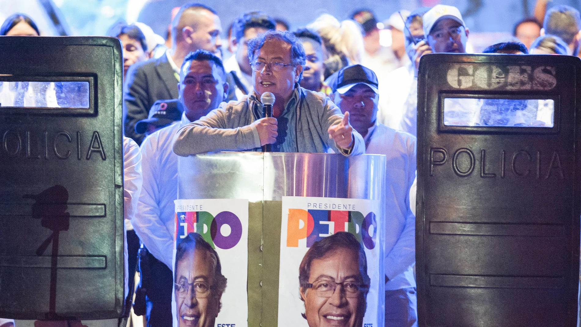Gustavo Petro, en su cierre de campaña en Bogotá