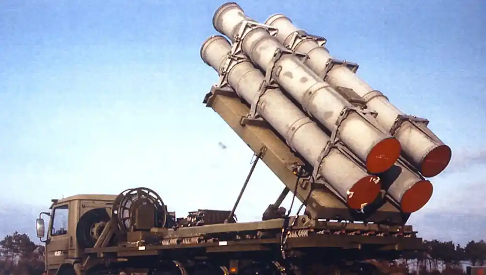 Lanzador de misiles Harpoon, como el que recibirá Ucrania para la guerra con Rusia
